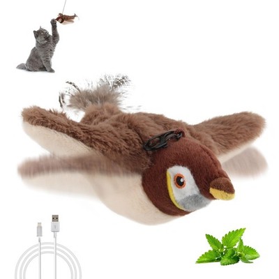 SKIPDAWG PETGEEK Flapping & Chirping Bird Cat Toy for Indoor Cats with Brown