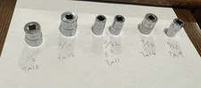 Snap-On Tools SAE 1/4" Chrome Shallow Socket lot tm16 tm18 tm11 tm14 tm9