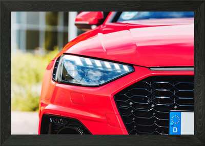 Audi RS4 Front Nahaufnahme gerahmtes Wandbild Poster Leinwanddruck Bild