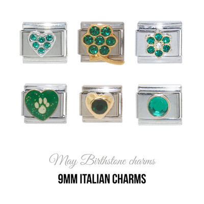 Verschiedene Mai Geburtsstein Geburtsmonat - Smaragd - 9mm Italienische Charms