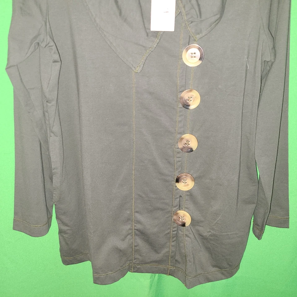 2373) Blazer de malha de algodão verde médio neon buddha novo com etiquetas - Imagem 4 de 4