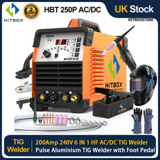 HITBOX 200A 6in1 AC/DC TIG Welder Pulse HF TIG MMA Welding KIT Square Wave IGBT