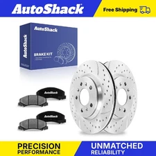 Front Drilled Slotted Brake Rotors Ceramic Pads for 2006-2013 Chevy Impala
