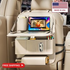 GMQ Backseat Car Organizer with Tray 1 Pack,Car Backseat Organizer with Foldable