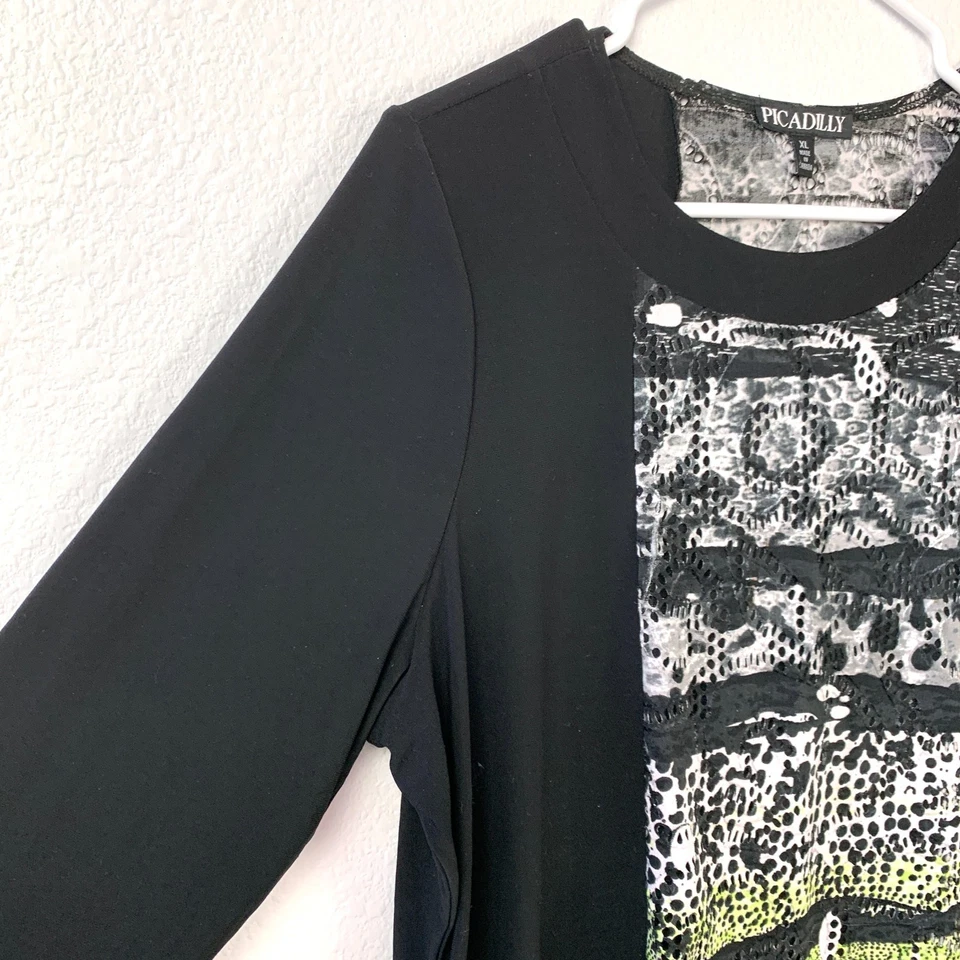 Vestido recto vintage Picadilly Art To Wear manga larga XL Foto 2 de 4