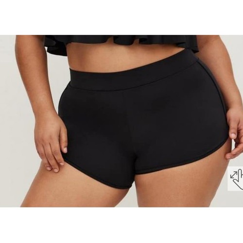 Torrid 3 (3X) neu hohe Taille schwarz 4" Schrittlänge Badehose Tankini Shorts - Bild 3 von 5