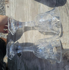 Set Of Two SHANNON CRYSTAL CUT GLASS PEDESTAL VASE — photo 1
