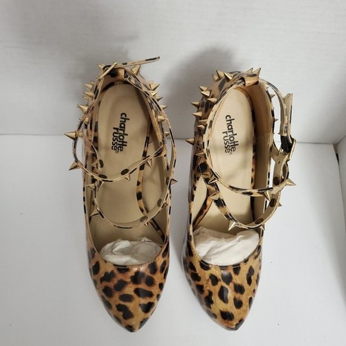 Charlotte Russe leopard spiked heels Size 7 MINT CONDITION - Picture 4 of 6