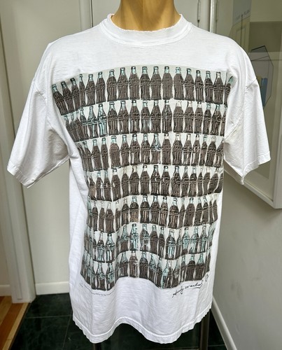 VINTAGE 1993 te NEUES ANDY WARHOL FOUNDATION COCA COLA BOTTLES COTTON TSHIRT XL