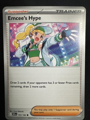 Emcee’s Hype 163/182 Pokémon Card - Destined Rivals Set - Near Mint