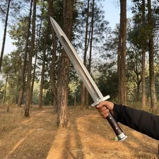 CUSTOM SPRING STEEL HANDMADE VIKING COMBAT SWORD WARRIOR DOUBLE EDGE SWORD