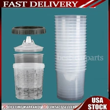Disposable Spray Paint Gun Plastic Liners & Lids Kits 20-Ounce 600ML Cup Kit