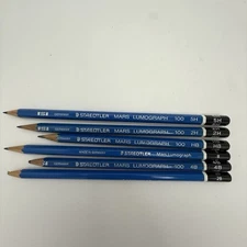 Staedtler Mars Lumograph 4B 100-4B Drawing Pencils set of 6 Germany 2B 5H 2H HB
