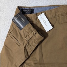 NEW Banana Republic Aiden Shorts Mens 32/10 Brown Slim Fit Cotton Chino 55
