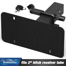 Steel Hitch-mounted License Plate Holder 2 Receiver Tailer Truck With Lock Keys
