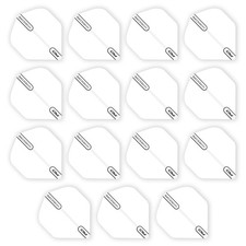 RED DRAGON Hardcore White Extra Thick Standard Dart Flights - 5 Sets white