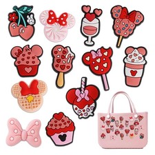 Beach Charms for Bogg Bag, Cute Pink Mouse Theme Decoration Charm Accessories