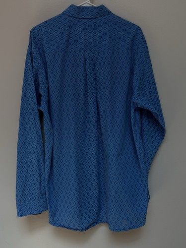 CINCH Mens Button Shirt Large Cobalt Honeycomb Western Rodeo Long Sleeve - Picture 2 of 10