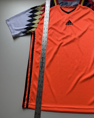 Adidas Climalite T Shirt Jersey M Mens Orange Short Sleeve Soccer Running LW Tee - Picture 5 of 6