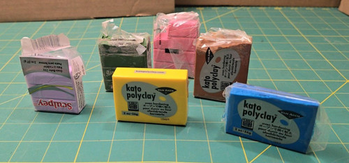 Kato Polyclay Sculpey Polymer Clay Lot Opened Assorted Colors 2oz