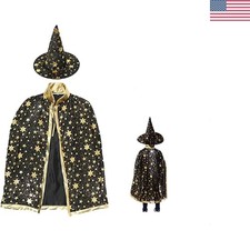 Halloween Costumes Cosplay Wizard Party Costume Cloak Fancy Dress Witch Cape ...