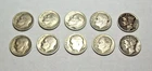 Lot of (10) Silver Roosevelt & Mercury Dimes 90% Silver Coins Circulated