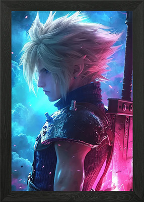 Cloud Strife Final Fantasy VII Framed Wall Art Poster Canvas Print Picture