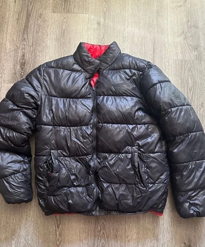 Guess Red and Black Puffer Jacket image 3