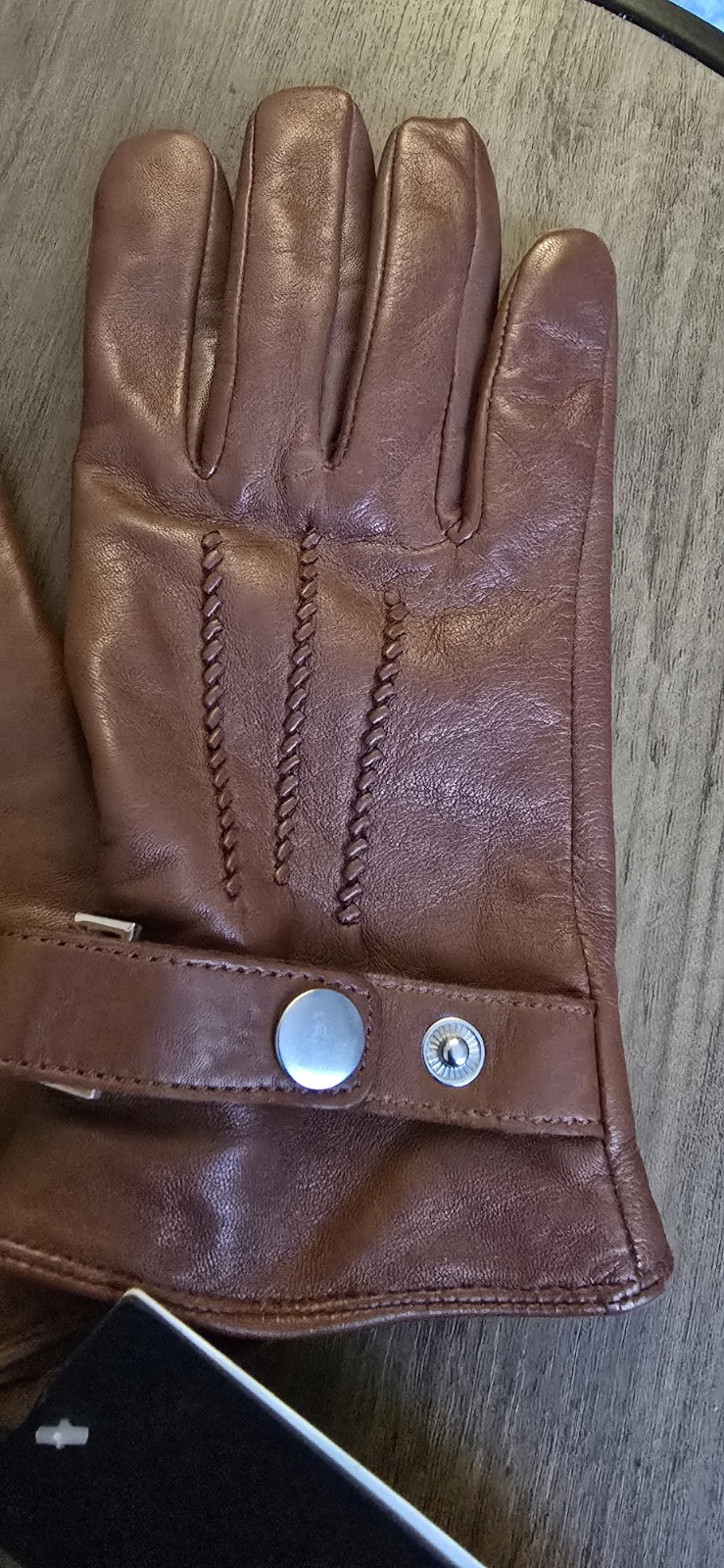 Autograph Men's Brown Soft Leather Gloves Size S/M image 4