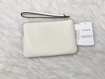 Coach Corner Zip Wristlet With Heart Rivets CDF06 | eBay
