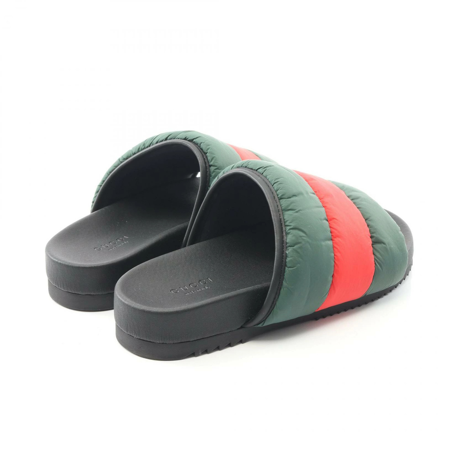 GUCCI Sherry line padded sandals shoes nylon ladies green/red 700320 thumbnail 2