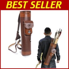 Handmade Leather Back Quiver with Large Pouch