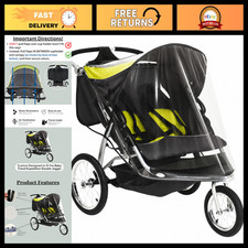 Double Rain Cover for Baby Trend Expedition Double Jogger - USA Made, Not for Na