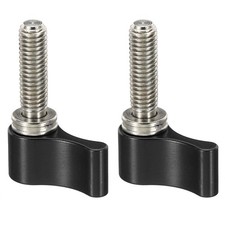 Threading Rotating Knob, 2Pcs L Type M5 17mm Camera Thumb Screw,Black,Aluminum