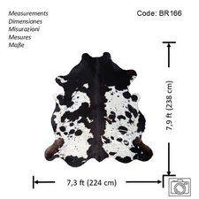 Cowhide Rug Tricolor High Quality Hair on Hide Size: Jumbo(XL)BR166
