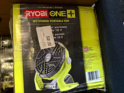 RYOBI ONE+ 18V Hybrid Portable Ventilation Fan, Battery/Electric, Green