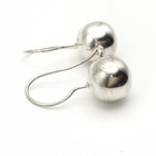 Vintage Sterling Silver 14mm Ball Hook Dangle Earrings Unmarked Tested 7.2g #64 — photo 9
