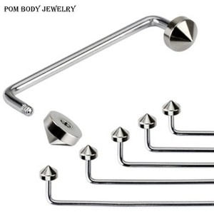 2 14g Steel 1.5/" Surface Barbells 1-1//2/" 90 Degree Bar