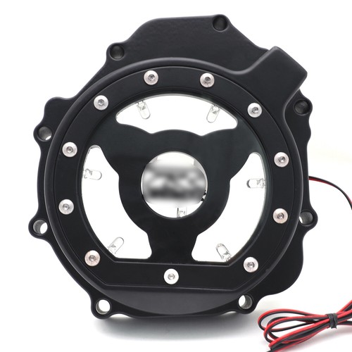 2005-2008 Suzuki GSXR1000 Black w/ Red LED Left Engine Stator Cover Guard - Picture 8 of 9