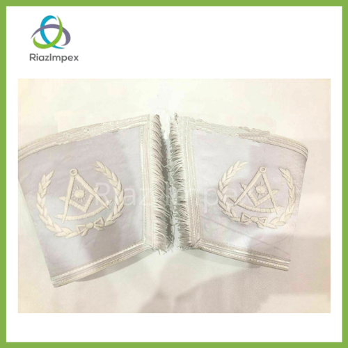 MASONIC REGALIA ALL WHITE GRAND MASTER GAUNTLET, MASONIC GRAND LODGE CUFF WHITE - 第 1/1 張圖片