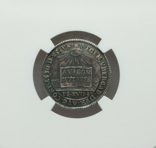 1730 ULM GERMAN FREE CITY SILVER PATTERN DUCAT NGC AU-50 KM-Pn5 - Picture 2 of 4