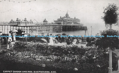 R237545 Teppich Garten und Pier Eastbourne 529 WB Serie schwarz-weiß Postwagen