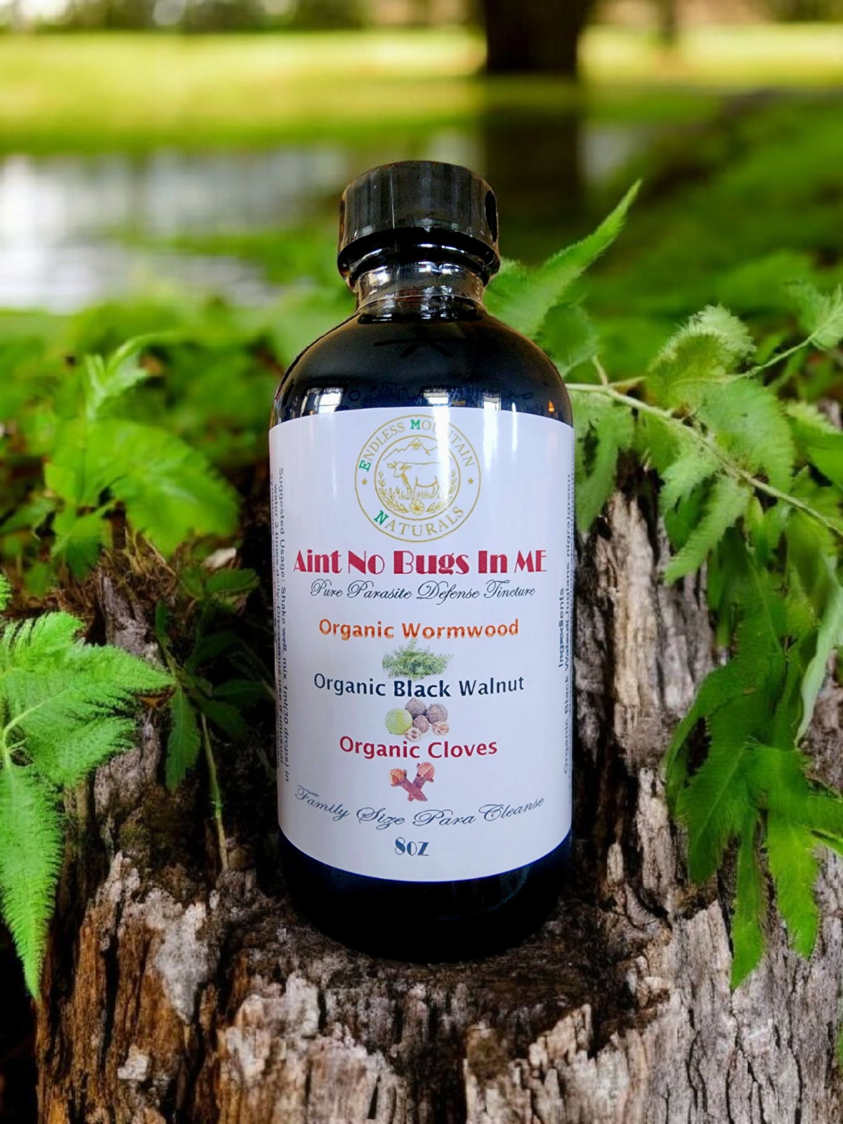 Organic Natural Parasite Cleanse Wormwood Black Walnut Hulls Cloves 8oz Bottle