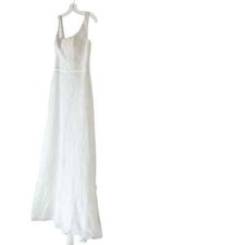 David  s Bridal Lace Scoop Neck A Line Wedding Lace Dress Size 6