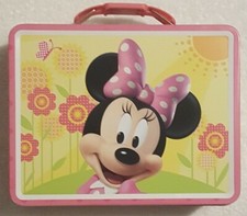 Tin Box Co Disney Minnie Mouse Summer Day Flowers Butterflies Tin Lunch Box 2010