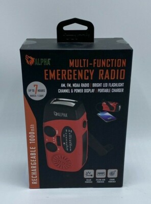 Alpha Multi-Function Emergency Radio Bright LED Flashlight Portable Charger More