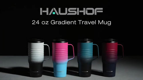 HAUSHOF 24 oz Travel Mug with Handle Stainless Steel Vacuum Insulated Coffee Mug - Video 1 of 1