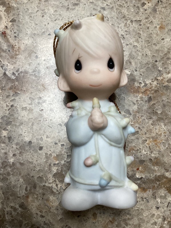 Precious Moments Ornament “May Your Christmas Be Delightful”.  Boy. 1985 # 15849