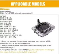 08-17 Infinity Q50 3.7L Valve Body & Solenoid TCM M3B 31705-X132B RE7R01A Tested
