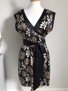 warehouse black wrap dress